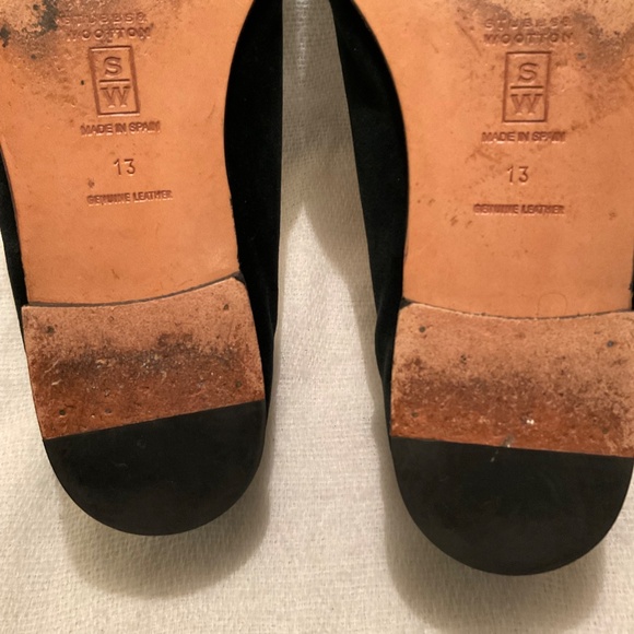 Stubbs & Wootton Skull Blue Bow Tie Black Velvet Loafer Slipper Mens Shoes Sz 13 - Picture 10 of 12